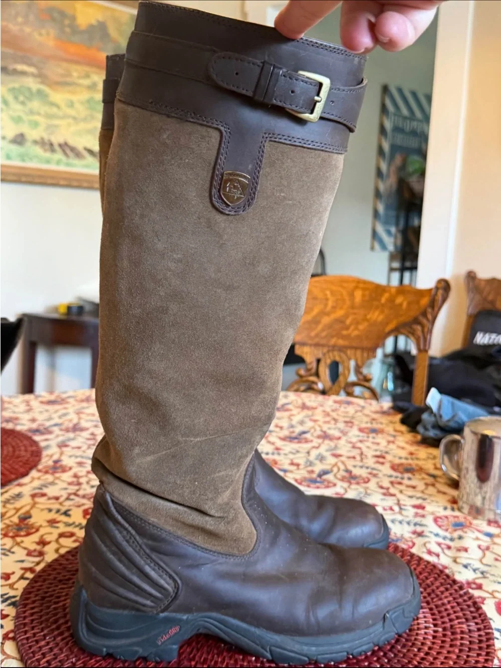 Women's mountain horse forest highlander  Suede and Leather Riding Boots - Brown